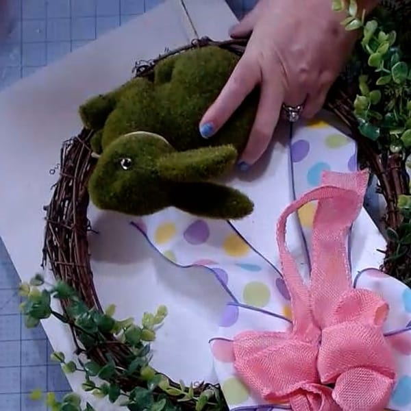 Add bunny to wreath