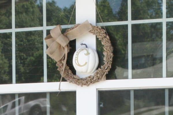 Monogram Pumpkin Burlap Wreath