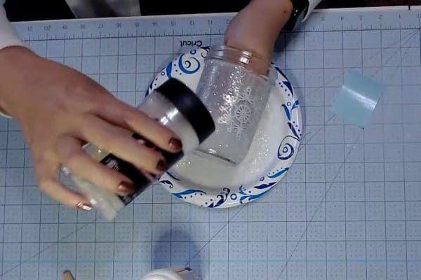 Adding glitter to a mason jar - alifeofbalance.com