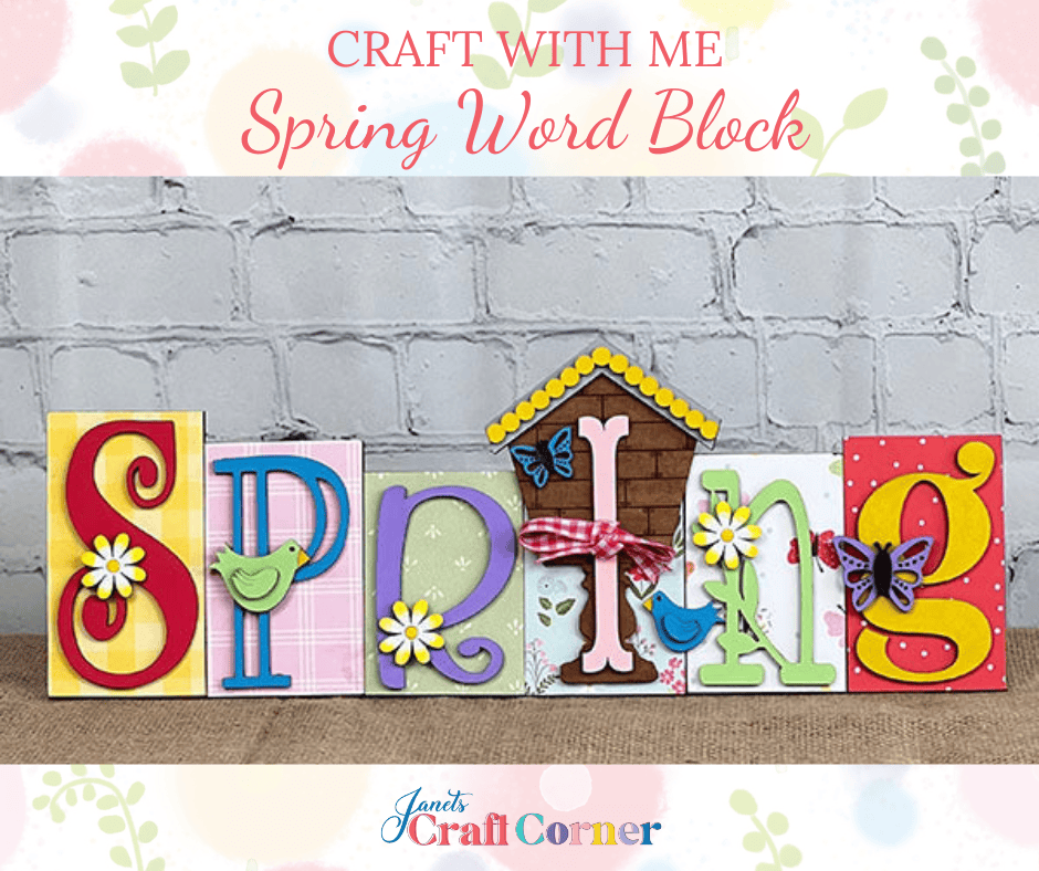 How to craft a mixed media spring word block
