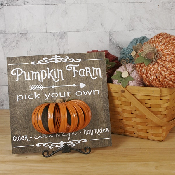 Mason Jar Lid Pumpkin Farm 3-D Sign - alifeofbalance.com