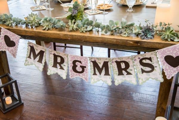 Mr and Mrs Wedding Reception Banner Made with a Cricut
