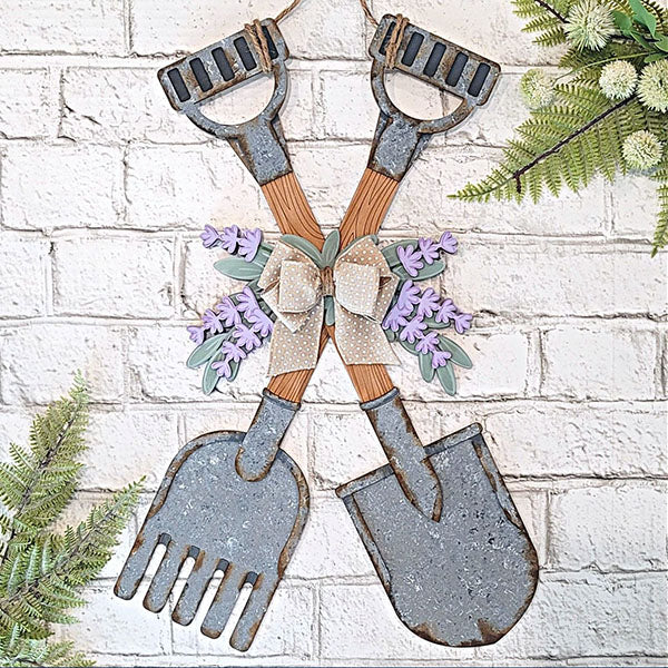 Shovel & Rake Door Hanger Kit : Learn Faux Galvanized Paint