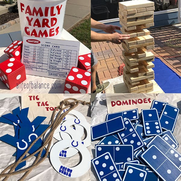 photo of yard games made from wood.